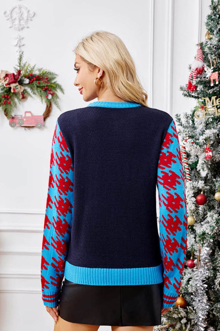 Mune | Casual Christmas Socks Embroidery Sweater