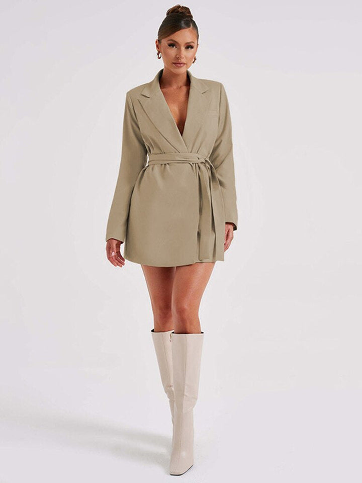 Mune | Blazer dress black with V-neck