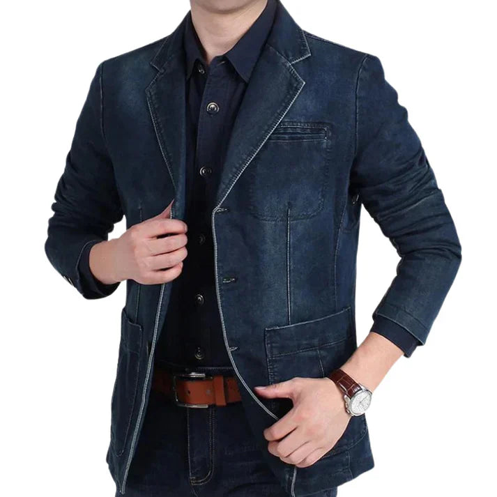 Men’s Trendy Formal Casual Denim Blazer