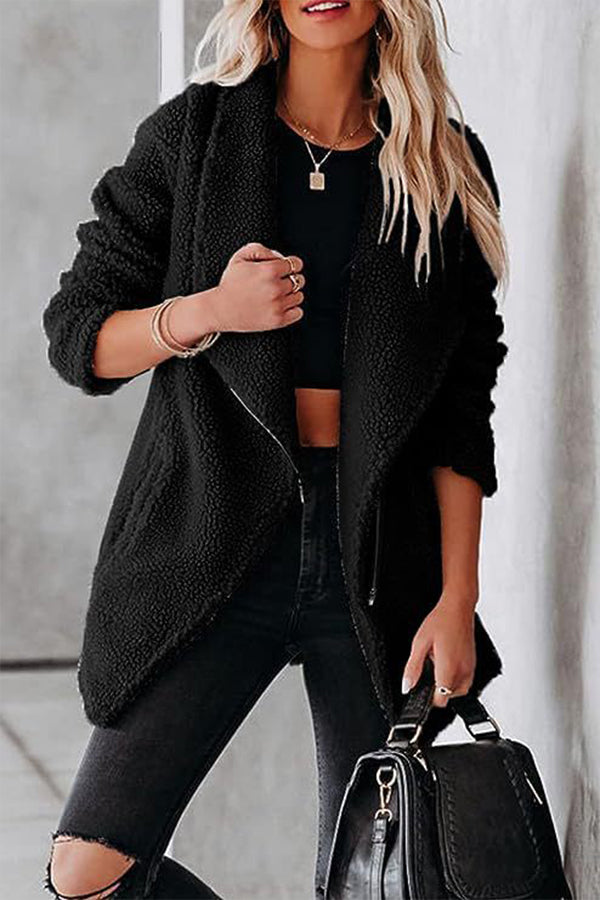 Mune | Casual Lamb Leather Jacket with Zippered Pockets and Boxy Suede Jacket