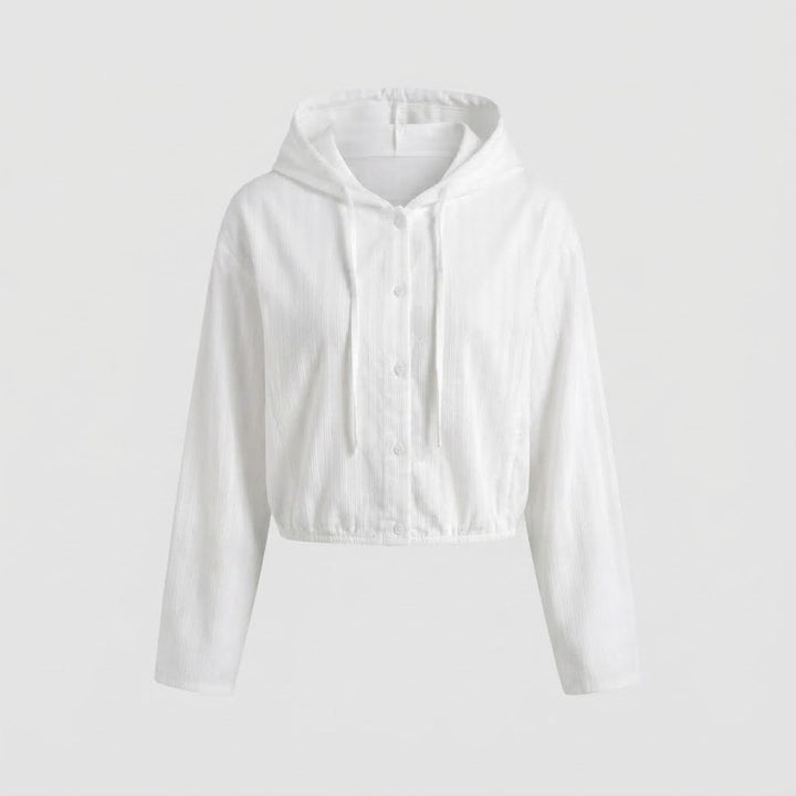 Women's cropped hooded jacket made of lightweight crinkle quality Mune Fashion