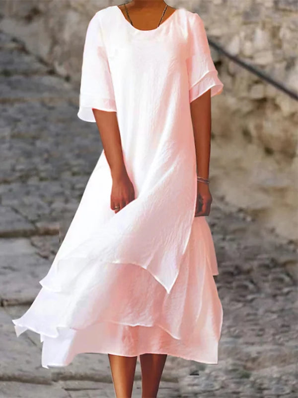 Chic Elegance Block Slit Dress