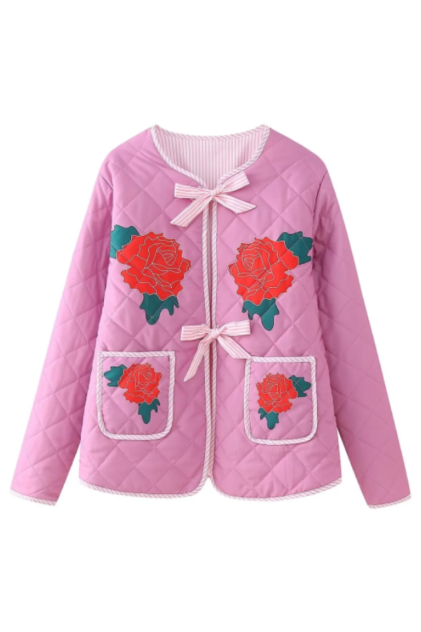 Mune | Print Bow Puffer Jacket