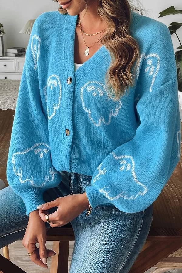 Mune | Loose Casual Cartoon Jacquard Jacket