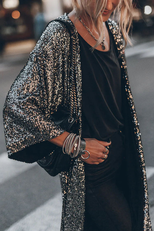 Mune | Windproof knitted vest with sparkling sequins
