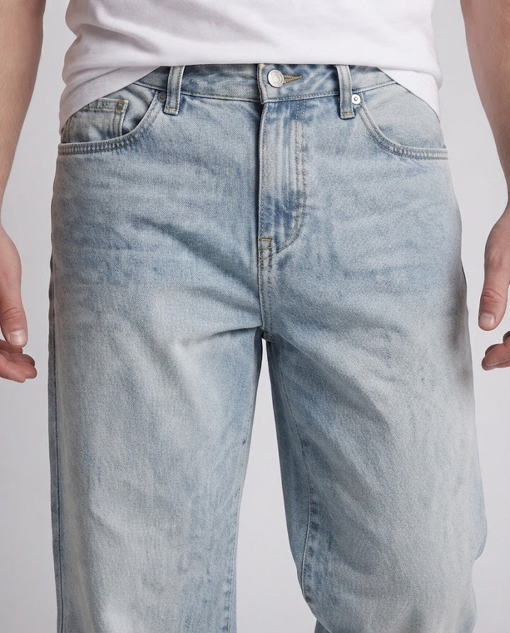 Men's Wide Leg Denim Palazzo Jeans with Side Contrast Panels Mune Fashion