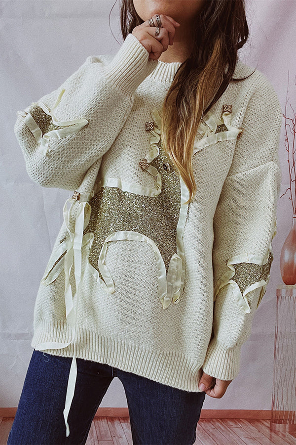 Mune | Christmas Pattern Knitted Round Neck Long Sleeve Sweater