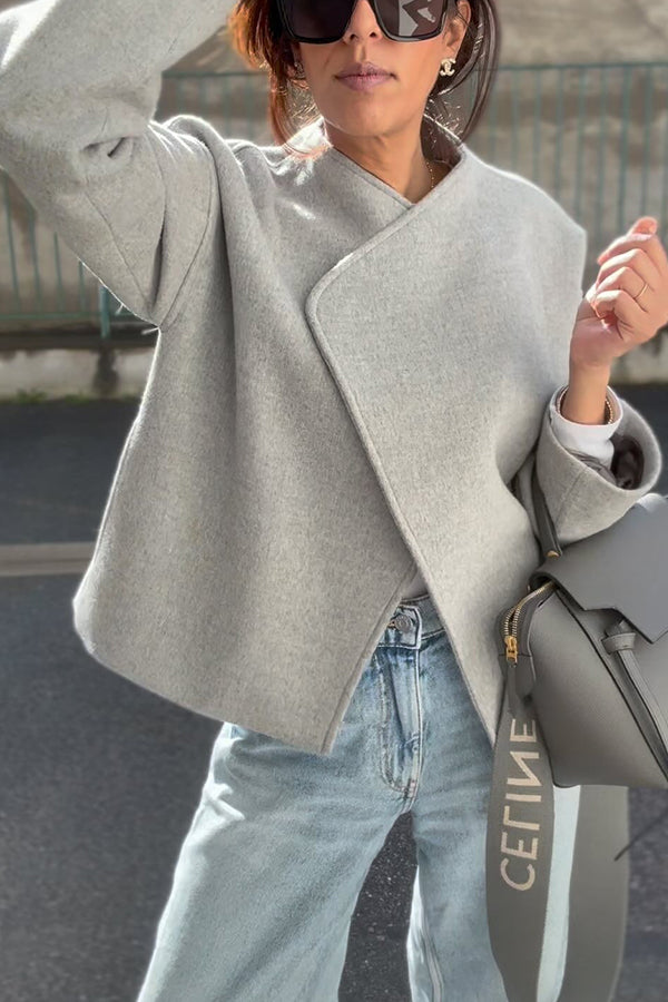 Mune | and Structure Faux Wool Revers Long Sleeve Loose Jacket
