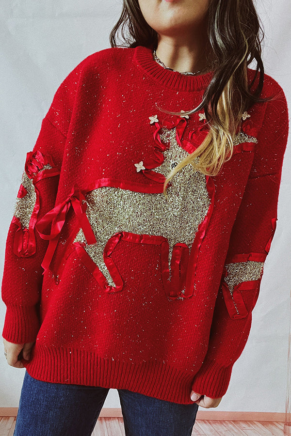 Mune | Christmas Pattern Knitted Round Neck Long Sleeve Sweater