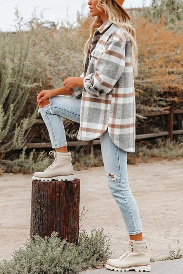 Mune | Checkered Jacket with Pockets for Women