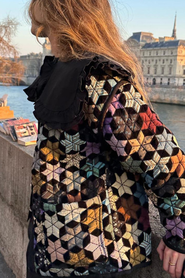 Mune | Five-Pointed Star Print Cotton Jacket