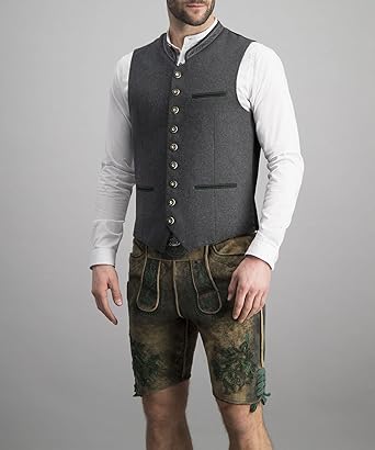 Mune Fashion | Men's Trachten Vest Vest Gray Classic Elegant