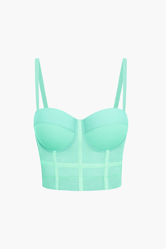 Bustier top made of mesh fabric with underwire