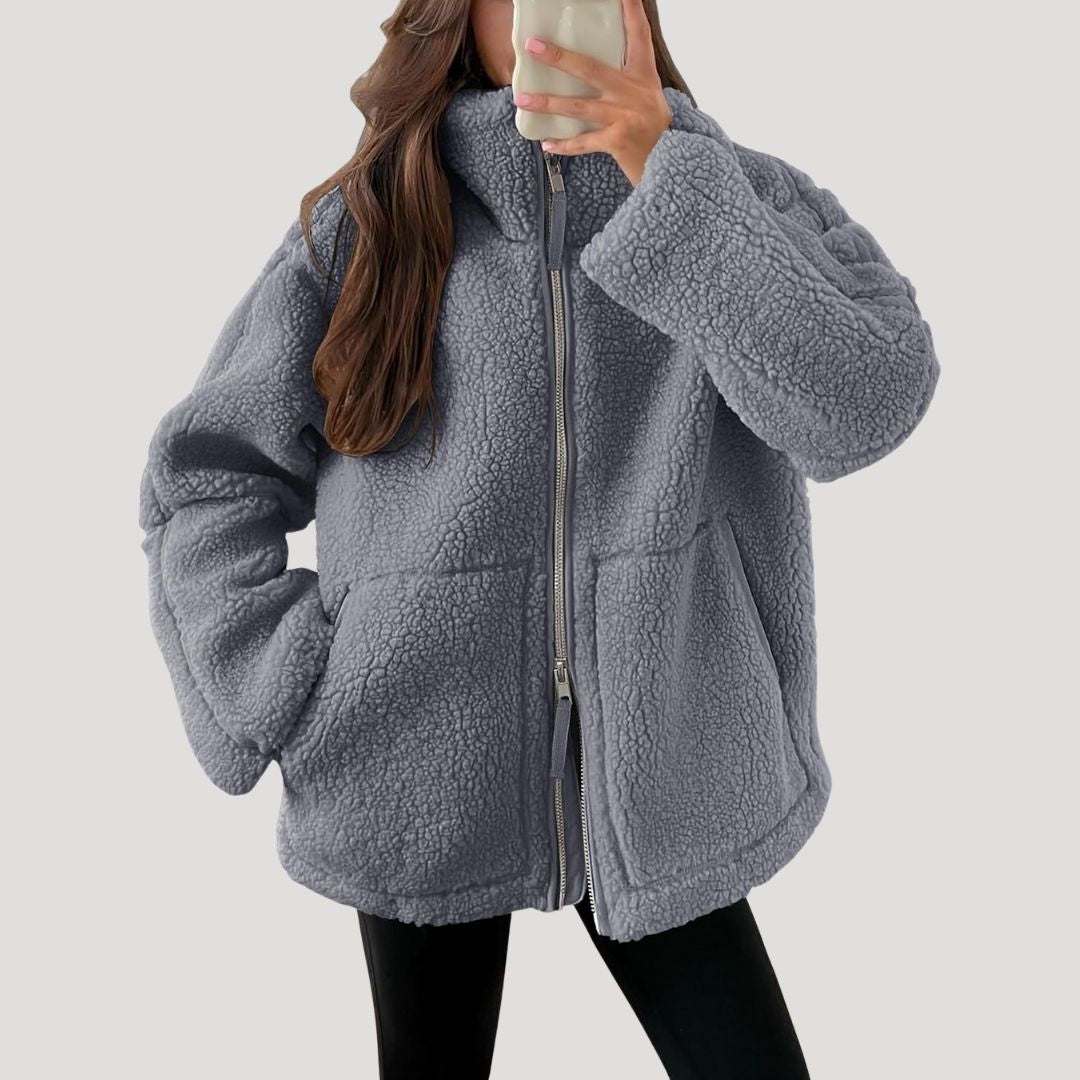 Mune | Women's Fleece Teddy Zip-Up Fluffy Winter Jacket