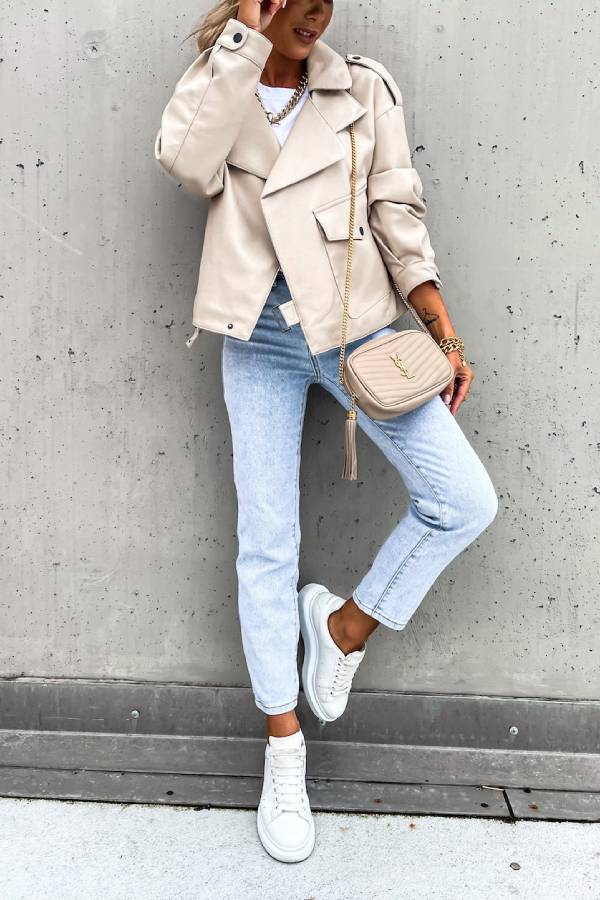 Mune | Leather Revers Pockets British Style Short Jacket