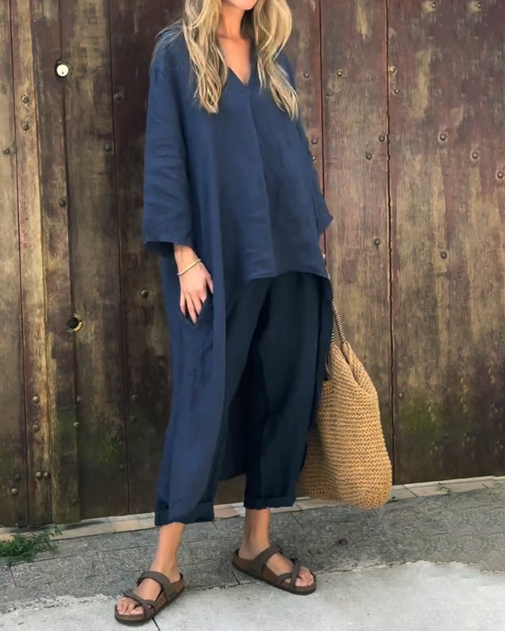 Women’s Relaxed Long Tunic and Pant Set