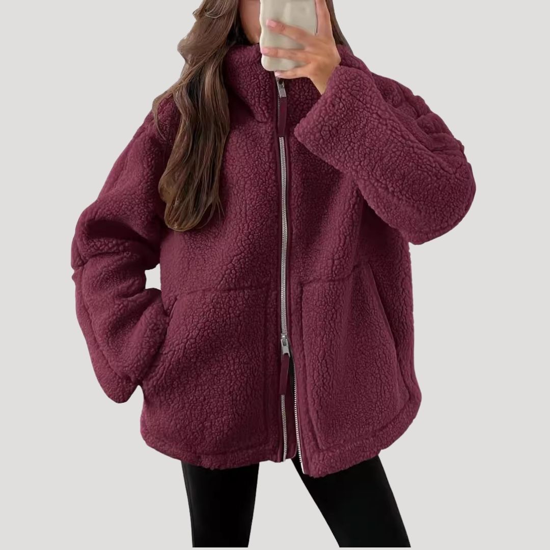 Mune | Women's Fleece Teddy Zip-Up Fluffy Winter Jacket