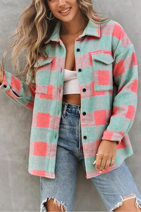 Mune | Check Color Block Casual Oversized Jacket