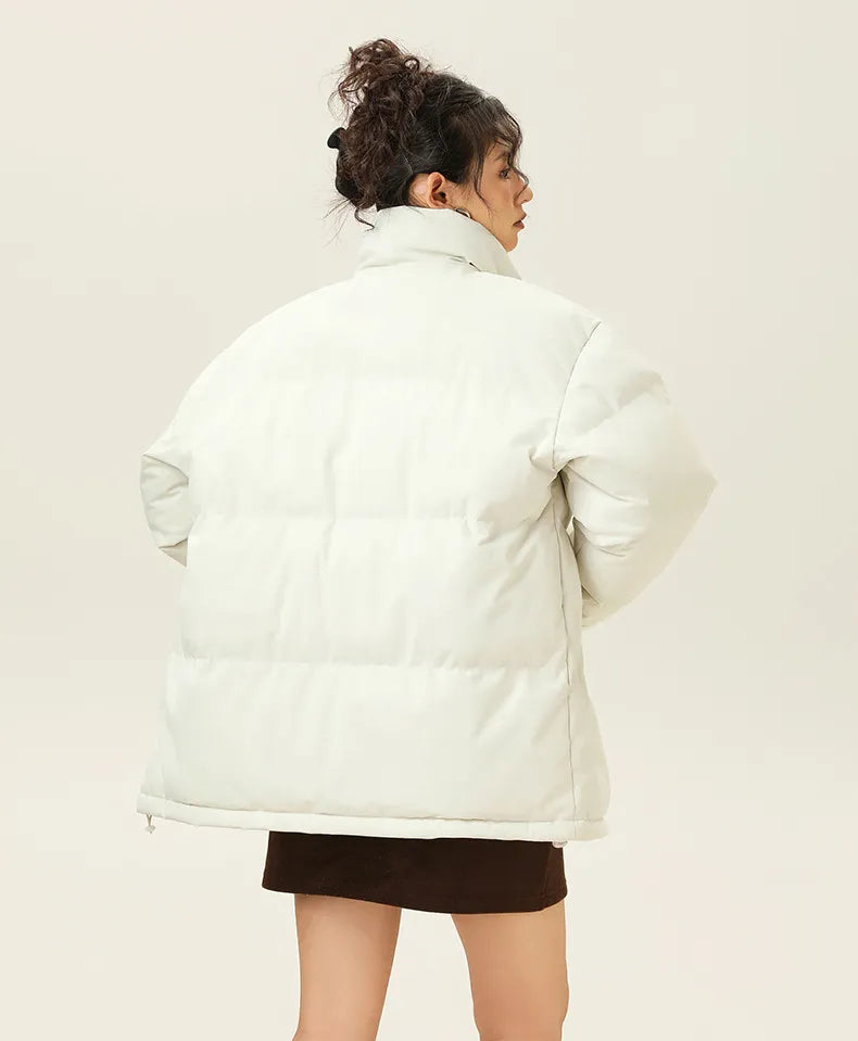 Mune | Loose Jacket with Stand-Up Collar Made Of Thick Warm Cotton Fabric