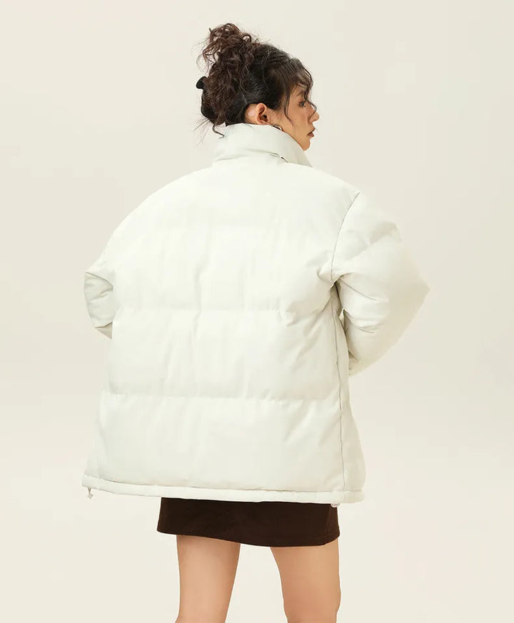 Mune | Loose Jacket with Stand-Up Collar Made Of Thick Warm Cotton Fabric