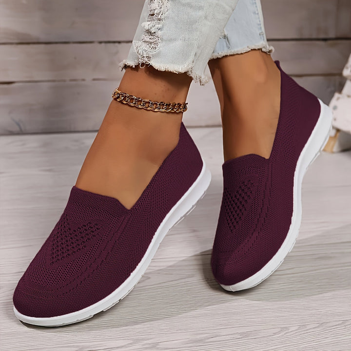 Mune Fashion | Solid Color Knitted Sneakers For Women