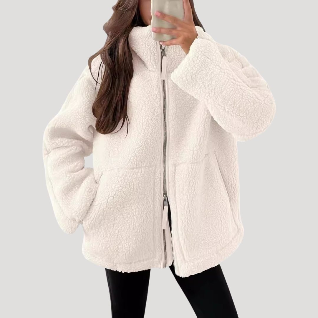 Mune | Women's Fleece Teddy Zip-Up Fluffy Winter Jacket