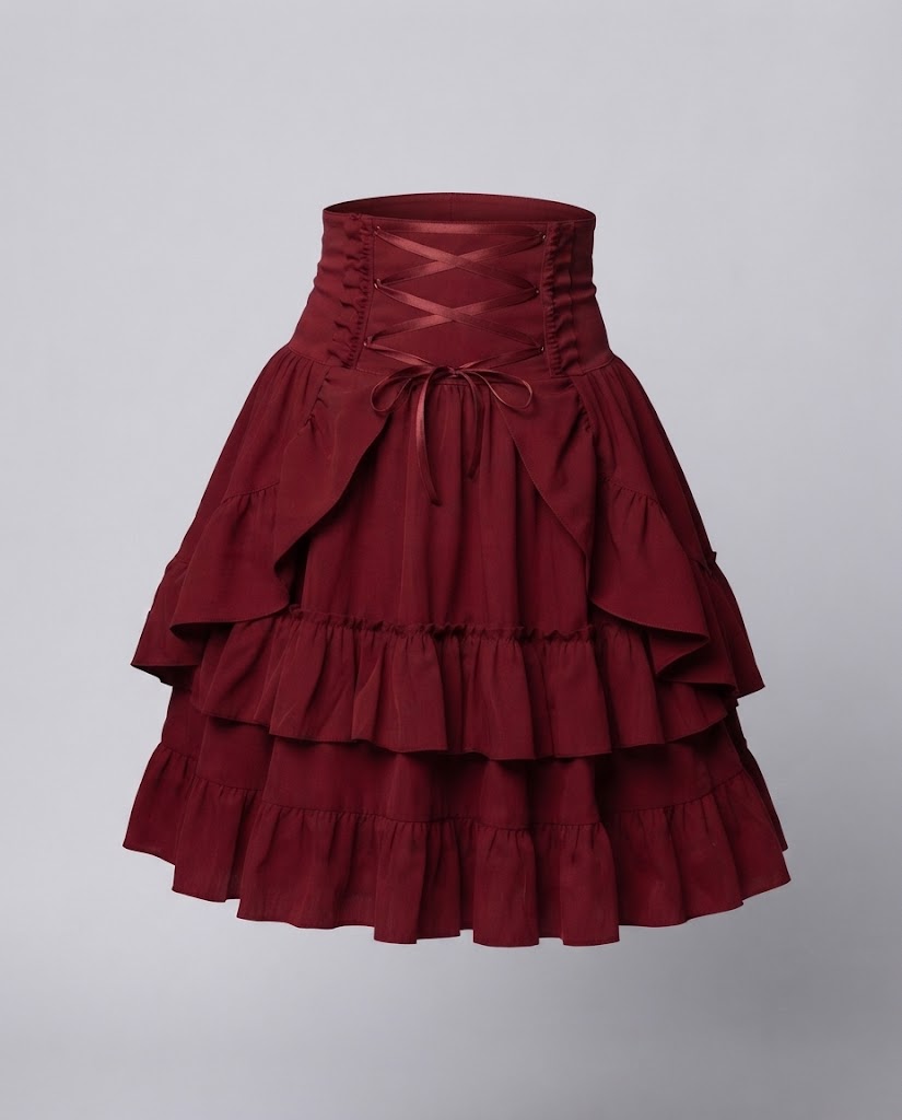 Women Sweet Ruffled Dress with Apron Design and Lacing Details Mune Fashion