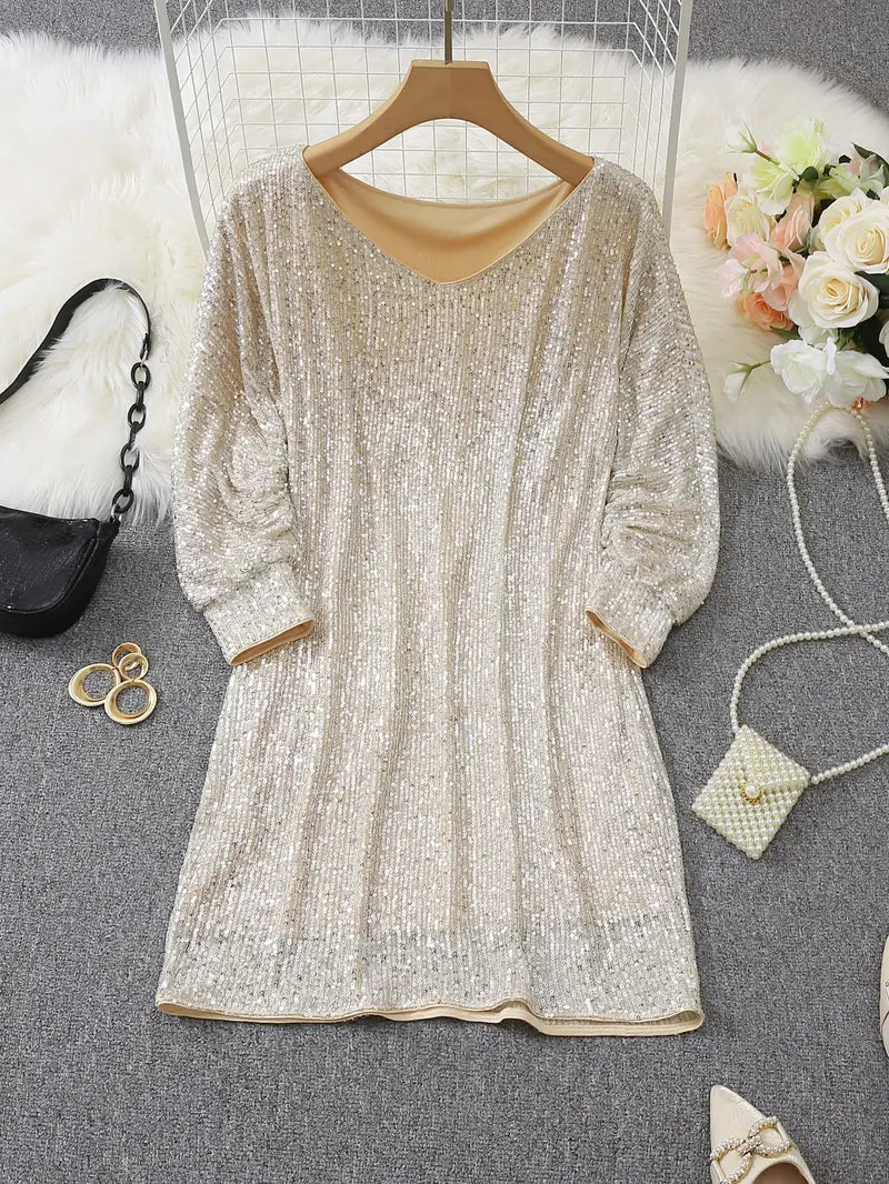 Mune | Party dress with sequins and contrast