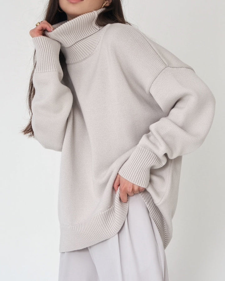 Mune | Elegant Oversized Women's Turtleneck Sweater Made Of Cotton