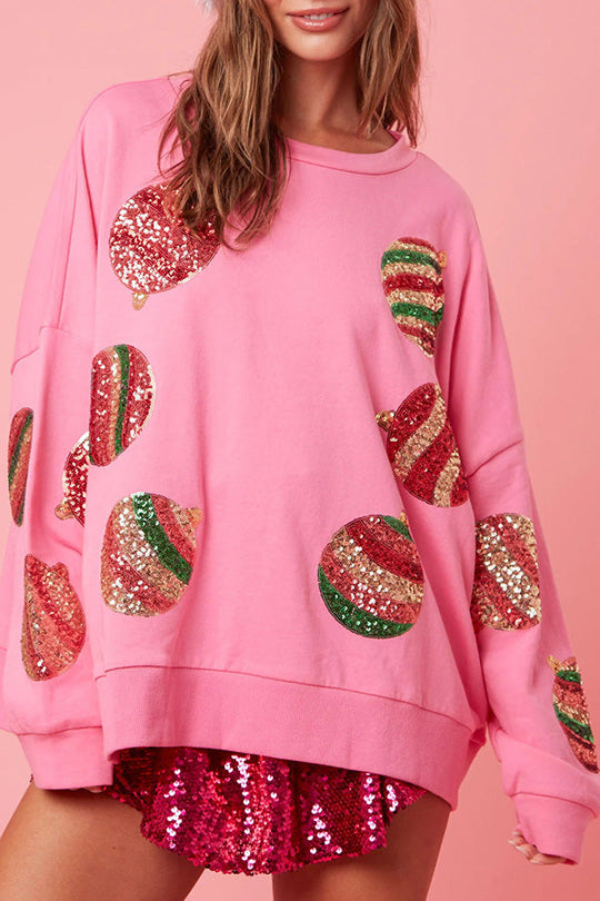 Mune | Christmas Egg Sequin Casual Long Sleeve Sweatshirt