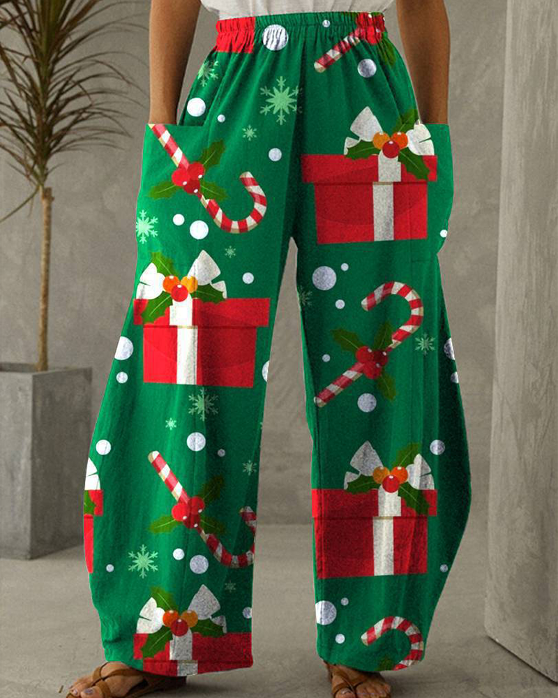 Mune | Christmas Print Leisure Pants