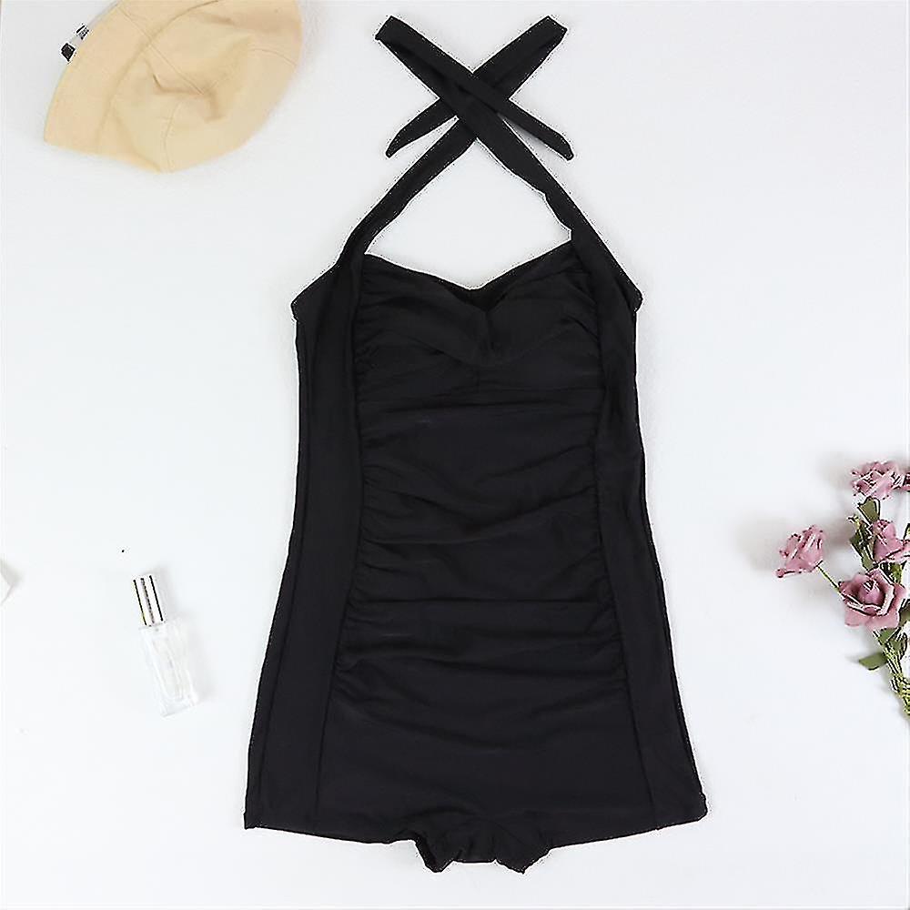 Mune Fashion | Women's Boyleg Swimsuit with Halter Neck & Shaping Effect