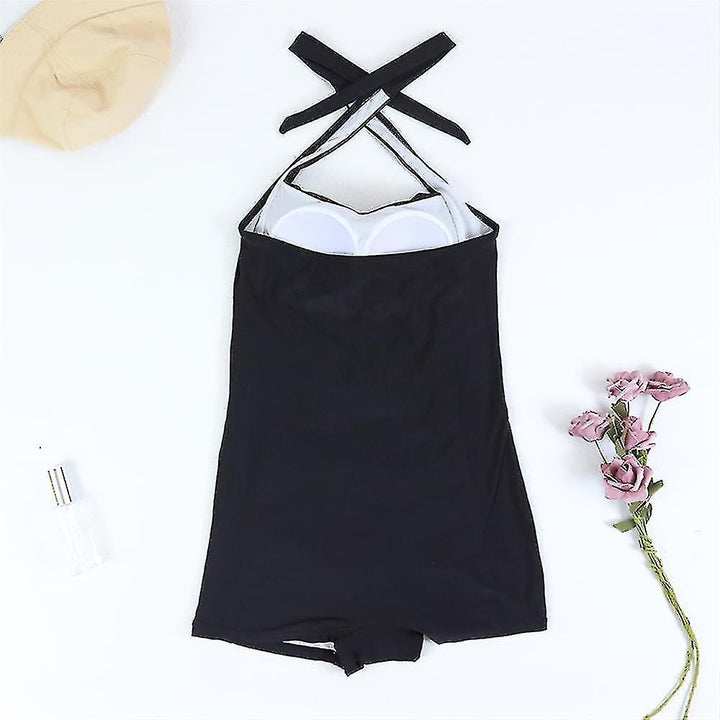 Mune Fashion | Women's Boyleg Swimsuit with Halter Neck & Shaping Effect