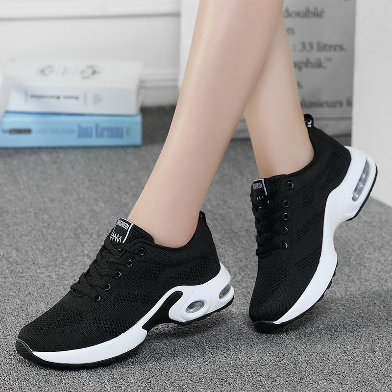 Women nan breathable knitted running shoes with air cushion and shock-absorbing sole Mune Fashion