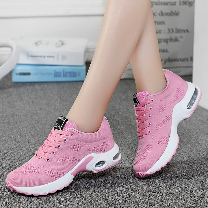 Women nan breathable knitted running shoes with air cushion and shock-absorbing sole Mune Fashion