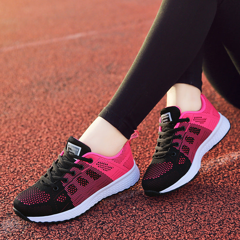 Ladies' lightweight knitted casual sneaker with honeycomb perforation, shock-absorbing foam sole and padded heel collar Mune Fashion