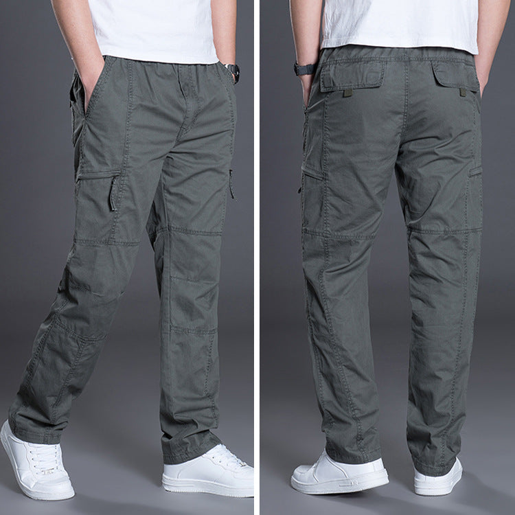 Men's Robust Cargo Work Pants with Pre-shaped Knees, Multi-pockets & Elastic Drawstring Mune Fashion