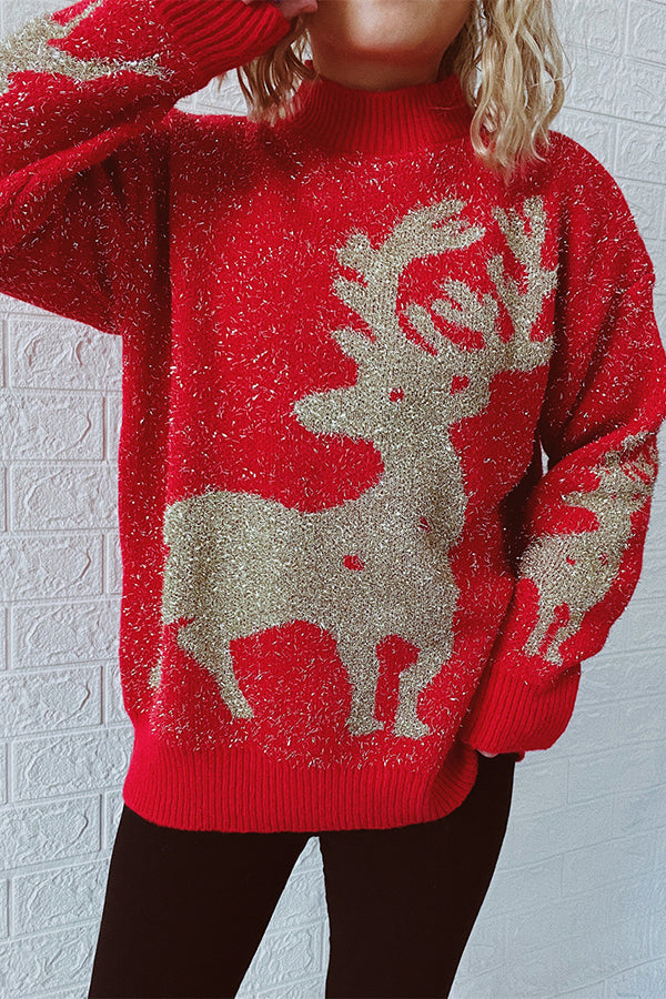 Mune | Christmas Pattern Knitted Round Neck Long Sleeve Sweater