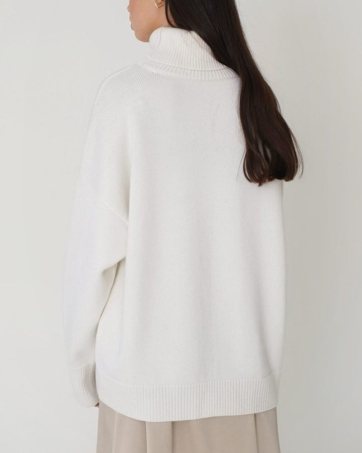 Mune | Elegant Oversized Women's Turtleneck Sweater Made Of Cotton