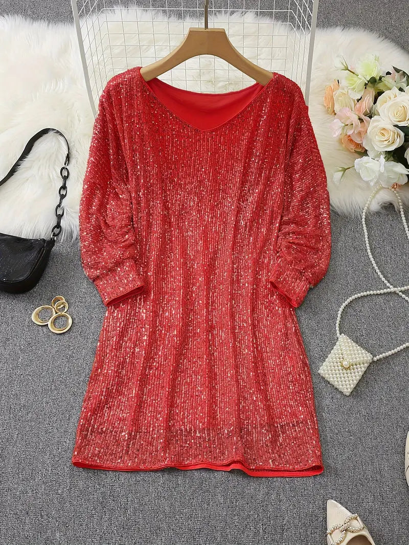 Mune | Party dress with sequins and contrast