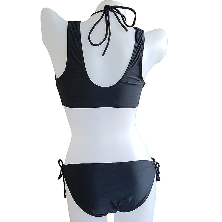 Women's Triangle Bikini with Deep V-Neck and Lacing Details Mune Fashion