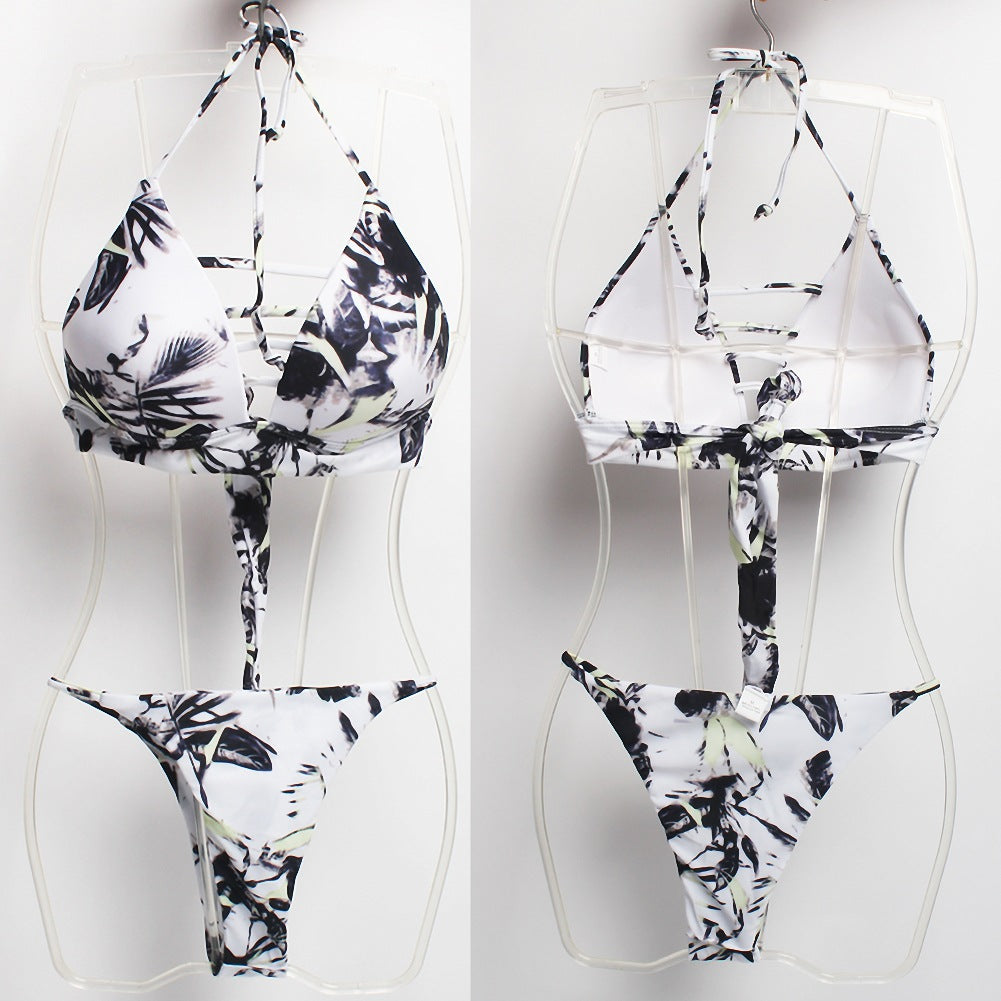 Women's Triangle Bikini with Cheerful Pineapple Pattern Mune Fashion