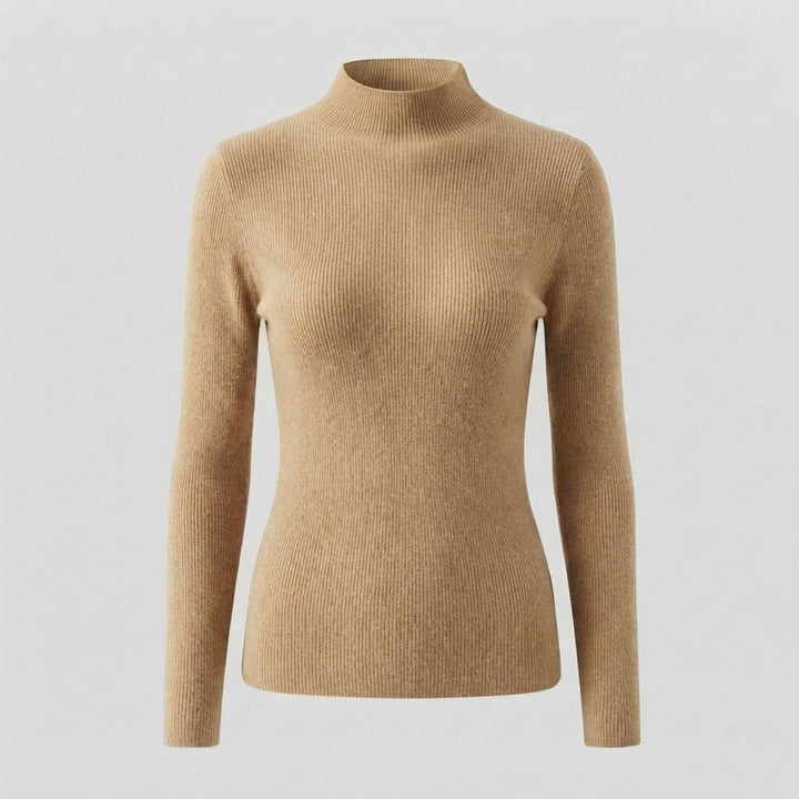 Ladies Elegant Slim-Fit Turtleneck Sweater made of soft Angora blend with fine rib structure Mune Fashion