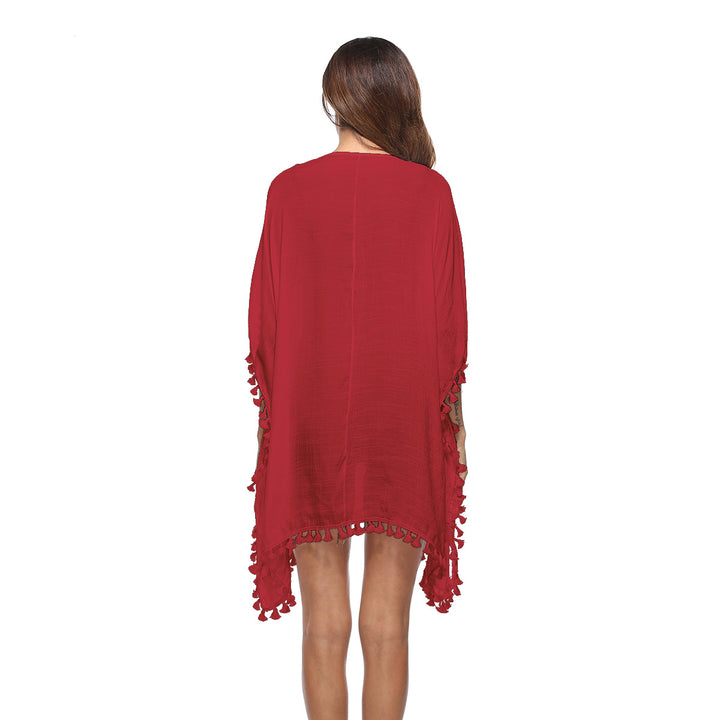 Women's airy kaftan with colorful crochet embellishments Mune Fashion