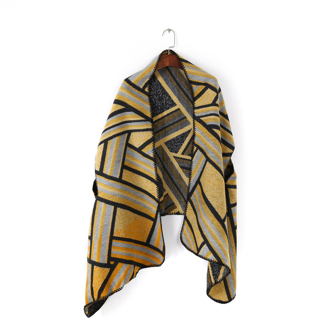 Women Woven Jacquard Oversized Kimono Wrap Scarf Mune Fashion