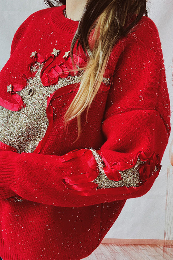 Mune | Christmas Pattern Knitted Round Neck Long Sleeve Sweater