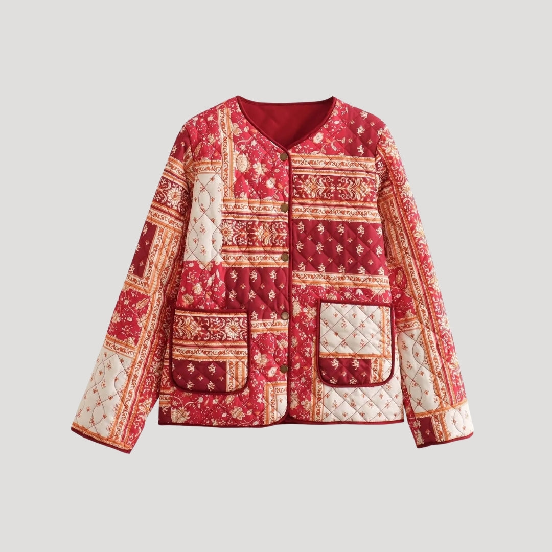 Mune | Women's lightweight summer quilted jacket – printed Boho style