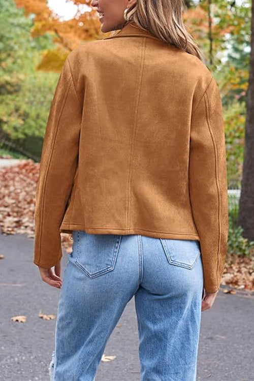 Mune | Up Pocketed Faux Suede Motorcycle Jacket (In 7 Colors)