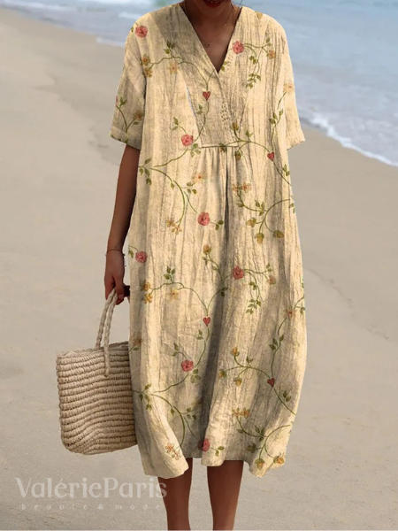 Mune Fashion | Casual dress with floral print made of breathable cotton fabric