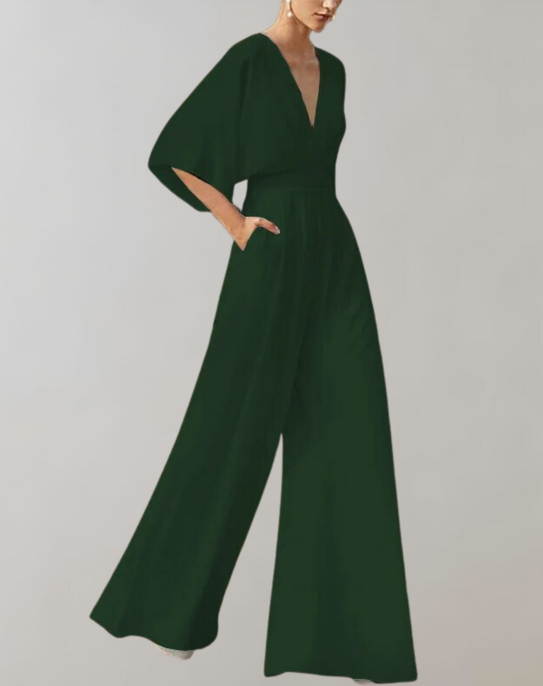 Mune Fashion Women's Jumpsuit with V-Neck and Wide Leg